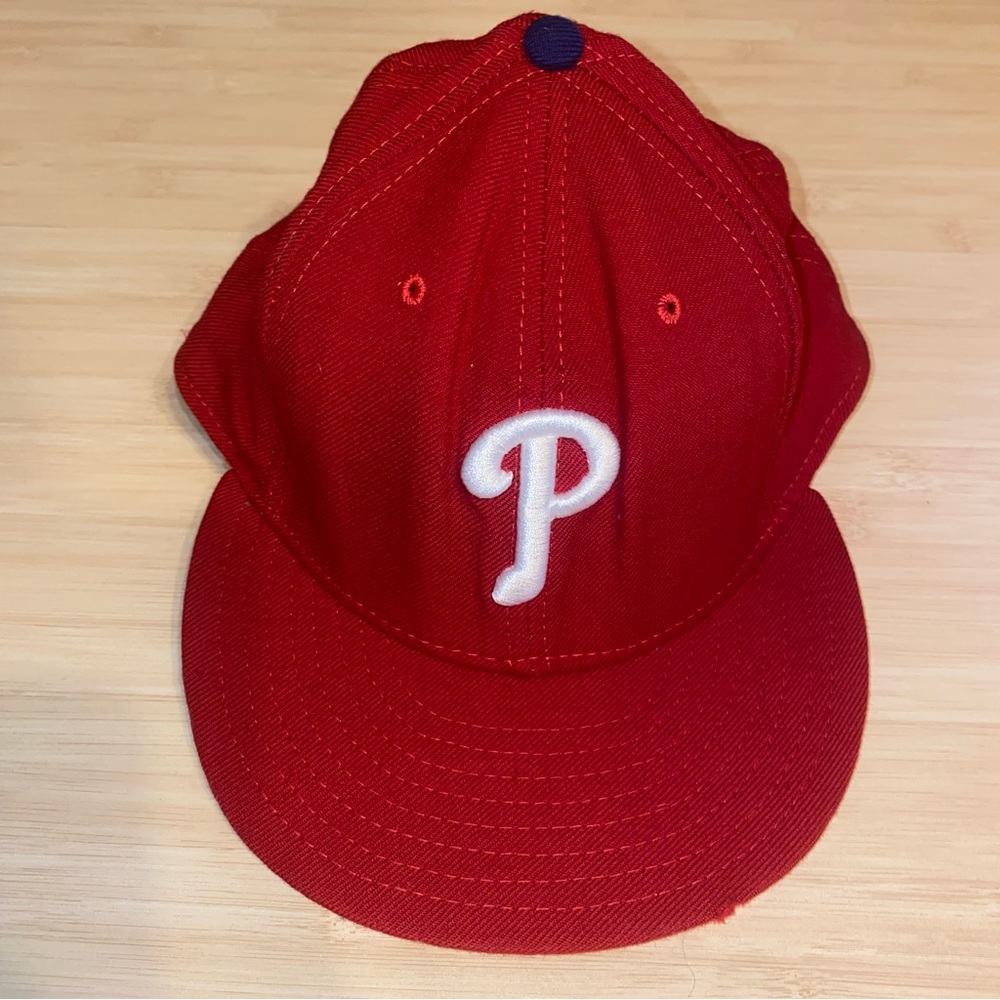 Philadelphia Phillies New Era 59 Fifty Fitted Baseball Cap Hat Red Size 7 5/8